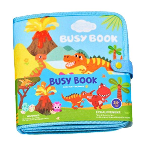 Libro de tela para bebé Montessori Libro de actividades Regalo Desarrollo de la imaginación Creativo Tranquilo Dinosaurio