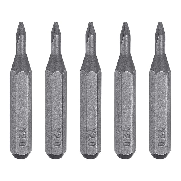 Uxcell 5pcs Y2.0 Punta de destornillador Tri Wings 5/32" Hex Magnético Cabeza en Y de 3 Puntos Acero S2
