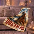 thumbnail image 6 of Ride Fast Dream Big Rodeo Barrel Racing Western, Rustic Farmhouse Horse Scene, Warm Flannel Blanket for Ranch House and Living Room, Horse Lovers Housewarming Gift, Rustic Home Decor, 6 of 9