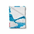 thumbnail image 2 of Spring Soft Flannel Fleece Throw Blanket, Fluffy Clouds and Colorful Butterflies Flying in the Air Summer Season Image, Cozy Plush for Indoor and Outdoor Use, 50" x 70", Sky Blue White, by Ambesonne, 2 of 6