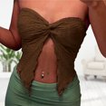 thumbnail image 4 of Top ajustado sin tirantes para mujer estilo sexy top de tubo de verano traje de vacaciones ajustado, 4 of 9