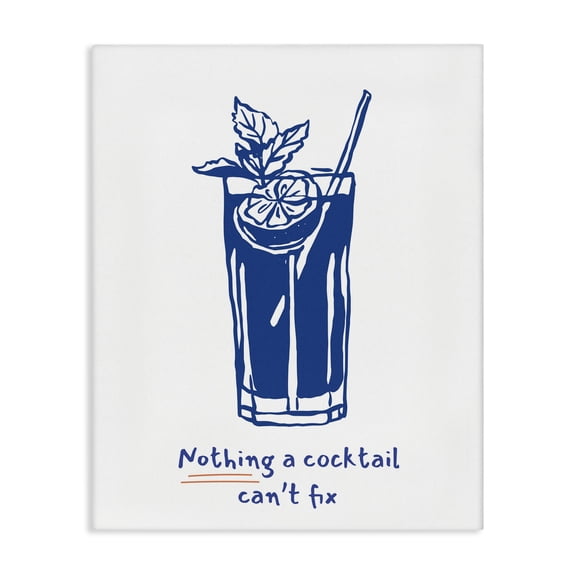 Stupell Industries Modern Nothing A Cocktail Can't Fix Canvas Art, 16 x 20, by Lettered and Lined