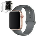 thumbnail image 1 of LEIXIUER Silicone Watch Band and Case for Apple Watch Bands 42mm with Silicone Clear Case Screen Protector Cover for Apple Watch Series 3 2 1,Brick blue, 1 of 6