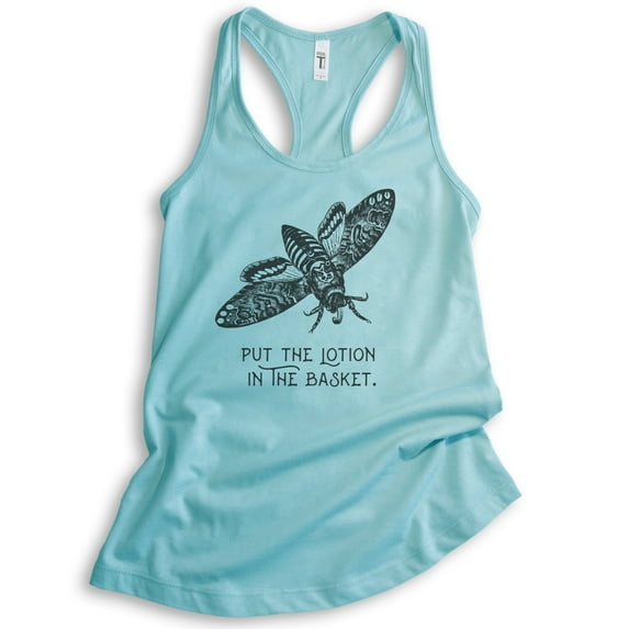 Put The Lotion In The Basket Tank Top, Ladies Racerback Tank Top, Funny Halloween Tank, Horror Movie Tee, Cancun, X-Small