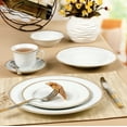 thumbnail image 4 of Stylish and Elegant 57 Pieces Porcelain Dinnerware Set Service for 8 People - Georgette, Gold Border, 4 of 4