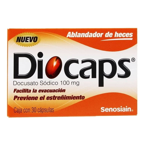 Ablandador de heces Diocaps Docusato sódico 100 mg 30 cápsulas