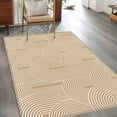 thumbnail image 2 of 3'x5' Rug for Living Room Bedroom, Khaki Boho Washable Area Rugs Non-Slip Carpet Mats, Middle Century Modern Abstract Art Indoor Low Pile Area Rug Runner for Kitchen, Mudroom, 2 of 8