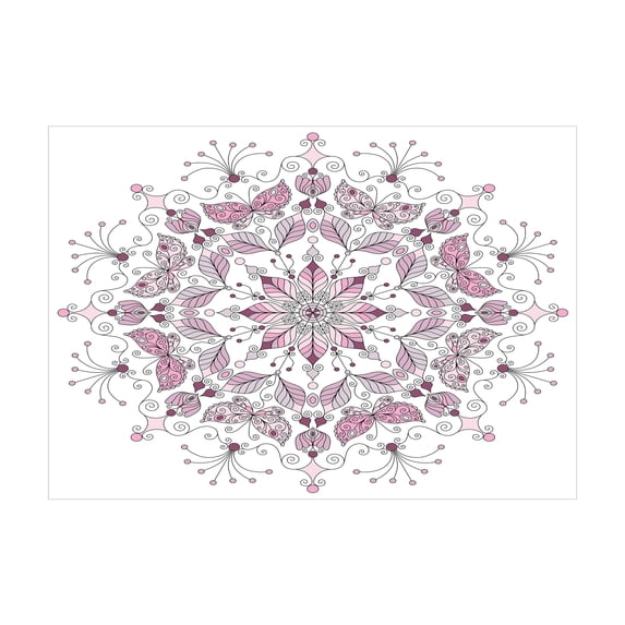 Ambesonne Mandala Jigsaw Puzzle, Pastel Lotus Blossom Motif, Heirloom-Quality Fun Activity for Family Durable Cardboard, 1000 pcs, Pale Pink and White