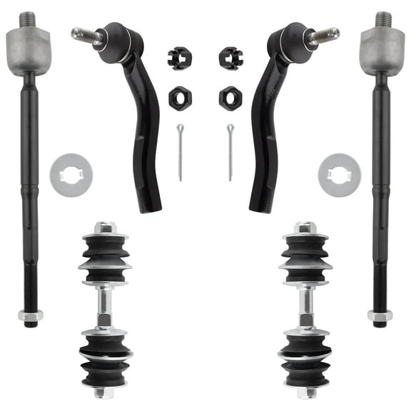 BOXI (Set of 6) Front Stabilizer Sway Bar End Links   Inner & Outer Tie Rods Suspension Kit Fit for Toyota Echo 2000 2001 2002 2003 2004 2005 / Replaces K90390 ES3555 ES3556 EV410
