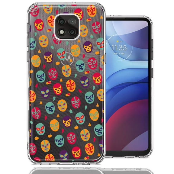 MUNDAZE For Motorola Moto G Power 2021 Lucha Libre Masks Design Double Layer Phone Case Cover
