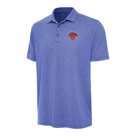 Men's Antigua Heather Blue New York Knicks Scheme Polo