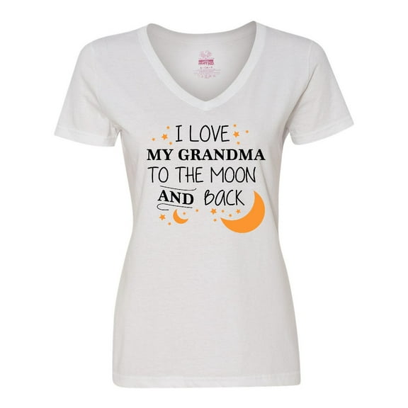 Inktastic I Love My Grandma To The Moon and Back Women's V-Neck T-Shirt