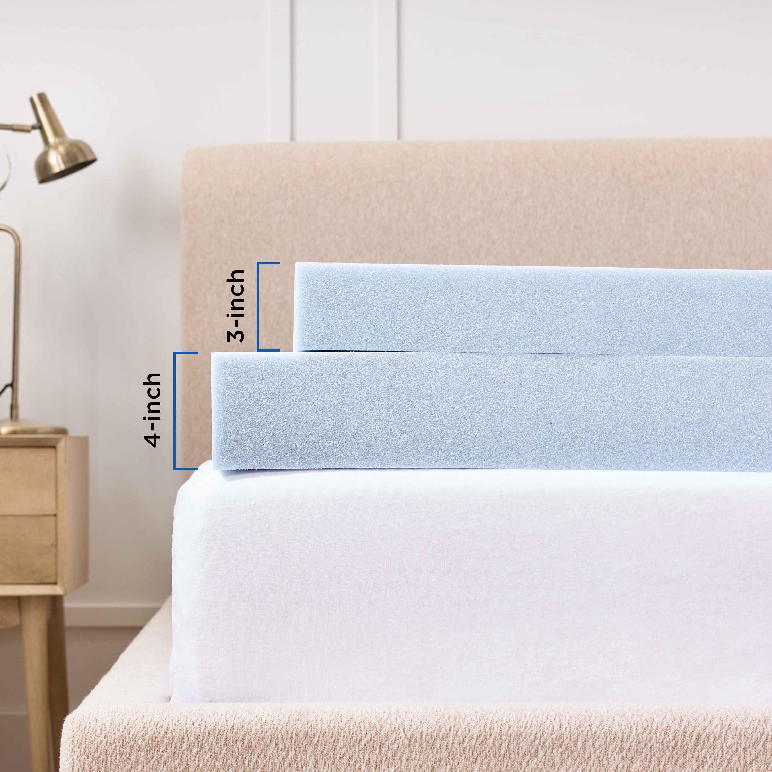 Mainstays 4" Memory Foam Mattress Topper, King