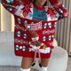 thumbnail image 5 of Suéteres de Navidad de manga larga elegantes con cuello redondo y adornos de muñecas con bolsillos mágicos de Año Nuevo para mujer 2025, 5 of 5