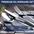 thumbnail image 6 of Heavy Duty Silverware Set for 6, 30 Piece Premium Stainless Steel Flatware Utensils Cutlery Set Including Steak Knife Fork and Spoon, Dishwasher Safe, Gift Package for Wedding Housewarming, 6 of 6