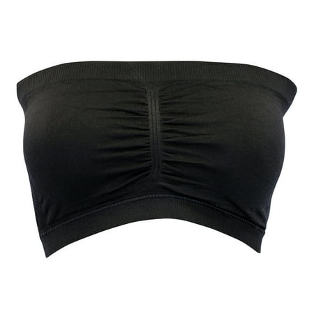 Purple Bedroom Furniture Sets Enimay Women's 1 or 2 Pack Strapless Seamless Removable Padded Bandeau Bra Set Black One Size ()