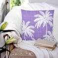 thumbnail image 3 of Pillow Covers 18x18 Set of 2, Purple Palm Trees Square Throw Pillow Covers for Couch/Sofa/Living Room, Farmhouse Tropical Summer Beach Decorative Soft Pillowcases for Couch Throw Pillows, 3 of 7