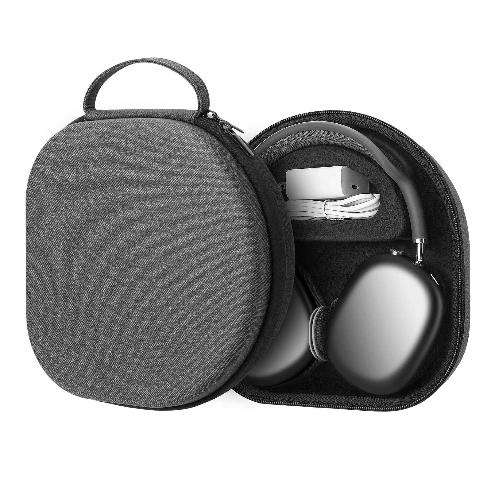 YINKE Smart Case for Apple AirPods Max Case with Sleep Convenient Carrying Travel Hard Storage Cover Bag (Gray)