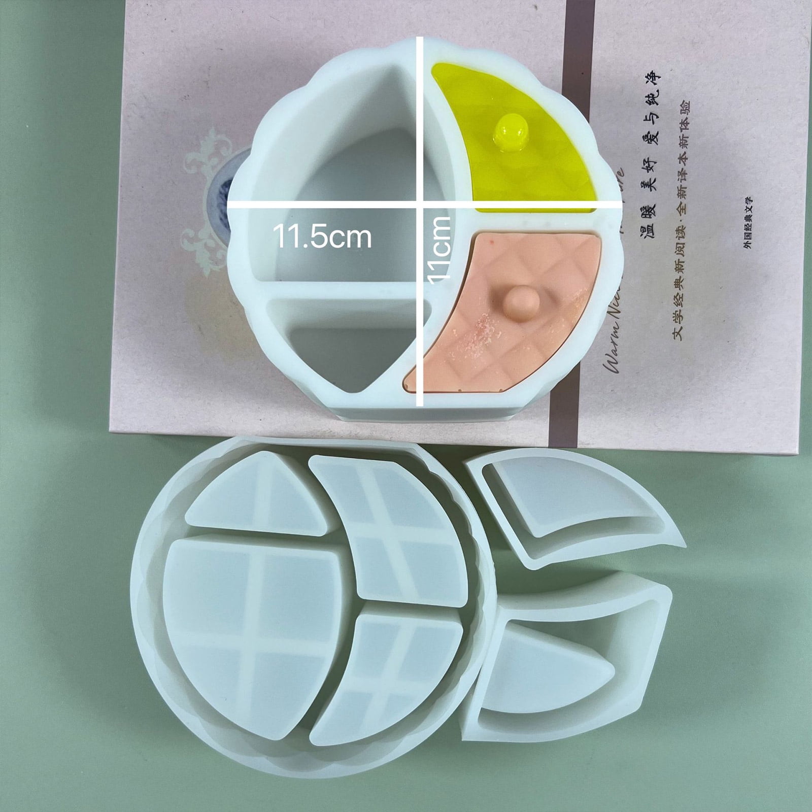 COMEET Crafts Molds,Resin Casting Molds Storage Box Tray Mold Sun and Moon Shaped Jewelry Organizers Molds for Hand-Making