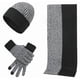 thumbnail image 1 of Conjunto de guantes de pantalla con bufanda y gorro con bloques de color para hombres y mujeres, 1 of 5
