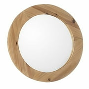 Bellaterra Home Round framed mirror-solid fir-natural