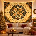 thumbnail image 3 of Intricate Symmetrical Mandala on a Warm Parchment Background, Mystical Boho for Meditation Enthusiasts, Ornate Wall Art Decor, Housewarming Gift Tapestry Wall Hanging for Bedroom and Living Room, 3 of 7