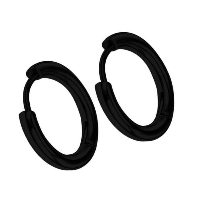 Qarigey Pendientes de aro de plata para mujer Diseño único Tecnología de galvanoplastia Accesorios de joyería de labios de cartílago de Ropa, zapatos y accesorios Miscelánea negro 2.5*16mm