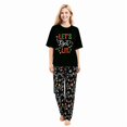 thumbnail image 5 of LuLiaMenton Matching Couples Christmas Pajamas Let's Get Lit Short Sleeve Long Pants Set, 5 of 5