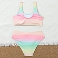 thumbnail image 3 of URMAGIC URMAGIC 7-14T Child Girls 2 Piece Bikini Set Swimsuit Bathing Suit/Rainbow, 3 of 6