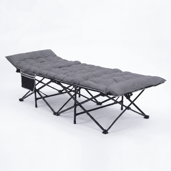 CuisinSmart Folding Camping Cot,32 " Wide Multi-Position Folding Chaise Lounge Chair with Pillow Mattress & Carry Bag,Portable Bed Sleep Cot for Adults, Home, Office, Beach & Travel