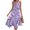 Purple, variant on Women's Vintage Floral Print Sleeveless Midi Dress Round Neck Asymmetric Hem Casual Dress with Elastic Cuffs for Weekend Getaways,Army Green L