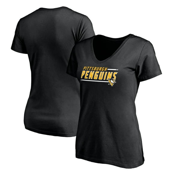 Women's Black Pittsburgh Penguins Mascot In Bounds V-Neck T-Shirt