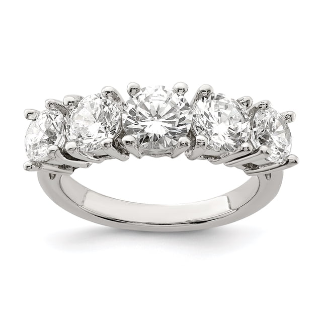 925 Sterling Silver 5-stone Cubic Zirconia Ring
