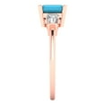 thumbnail image 3 of 1.62 ct Square Emerald Cut Simulated Turquoise Three-Stone Engagement Ring for Women in 18K Rose Gold, 3 of 5