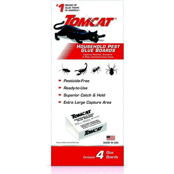 Tomcat 452421805 Household Pest Glue Trap, 4-Pack