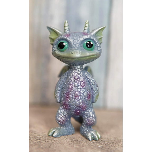 Ebros Small Aurora Borealis Baby Dragon Statue 3.5" High Wyrmling Dragonling