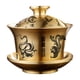 thumbnail image 1 of Taza de té y platillo de Kung Fu, adornos portátiles chinos de regalo de Año Nuevo, taza de té de latón dragón y fénix, 1 of 9