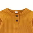 thumbnail image 3 of Dosaele 3 Set Baby Boys One-Piece Romper With Mitten Cuffs Long Sleeve Ribbed Button Jumpsuit Outfit Clothes, 3 of 7
