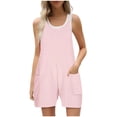 thumbnail image 1 of 2DXuixsh Combinaison Femme Couleur Unie Mode Décontractée Bretelles Courtes Combinaison Décontractée Vêtements Femme Rd1 Taille TG, 1 of 3