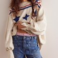 thumbnail image 2 of AJHSAKLt Oversized Sweatshirt for Women Graphic Crewneck Lobster Print Sweatshirts Pullover Fall Tops Crewneck Sweatshirts Women Khaki, 2 of 7