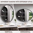 thumbnail image 4 of PRIMEPLUS Modern Wall Mirrors, Oval Mirror with Stainless Steel Framed, Bathroom Mirror with Round Corner, Vanity Mirror Accent Mirror 24W * 36H, 4 of 5