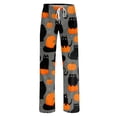 thumbnail image 6 of Zydvens Women Halloween Pajama Pants Wide Leg Lounge Wear with Pockets Soft Elastic Waist Drawstring Sleepwear Bottoms Cute Cartoon Cat Pumpkin Costume Cosplay Party S-3XL, 6 of 7