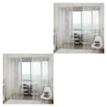 thumbnail image 1 of Inteprter Home Window Curtain Replacement Bedroom Flocking Decoration Drape Full Privacy Soft Protection Accessory Breathable Blanco 2piezas, 1 of 6