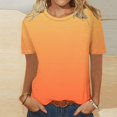 thumbnail image 2 of yunLCZ Women Shirts Women‘s Short Sleeve Gradient Color Fashion Round Neck Casual T Shirt Women's Short Sleeve Shirts, 2 of 4