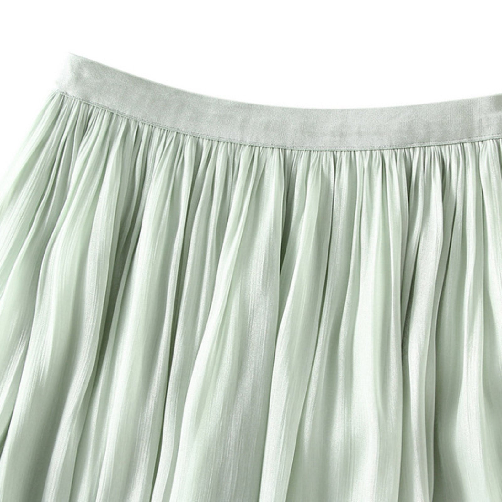 High waist pleated skirt green clearance