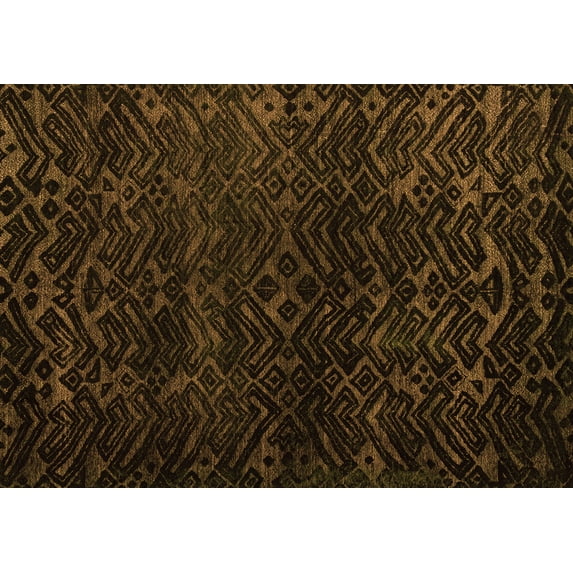 Ahgly Company Indoor Rectangle Abstract Orange Modern Area Rugs, 8' x 10'