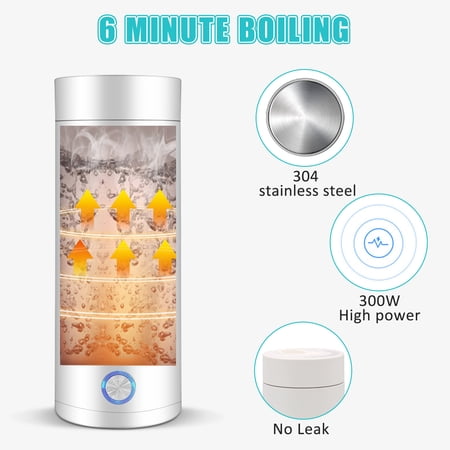 PINKIOU PORTABLE ELECTRIC KETTLE WATER BOILER, 400ML TRAVEL KETTLE 304 STAINLESS STEEL MINI ELECTRIC WARMER WITH AUTO SHUT OFF & FAST BOIL 3-IN-1 PORTABLE TEA KETTLE TRAVEL WATER BOILER/HEATER, WHITE