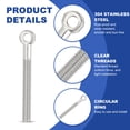 thumbnail image 3 of Uxcell 5Pcs M8x76mm Machinery Lifting Shoulder Eye Bolts Threaded Screw Eyebolt, 3 of 7