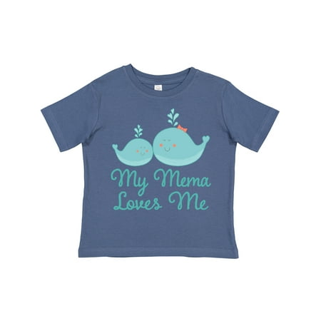 

Inktastic Mema Loves Me Grandchild Whale Gift Toddler Boy or Toddler Girl T-Shirt