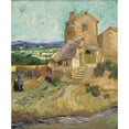 thumbnail image 2 of Vincent van Gogh 12x14 Black Ornate Wood Framed Double Matted Museum Art Print Titled: The Crau House (The Old Mill) (1888), 2 of 5